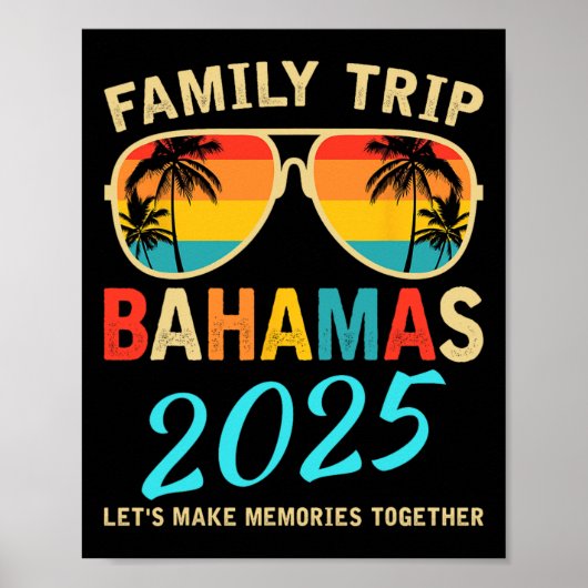 Familie Vakantie Bahama's 2025 Bijpassende Groep Z Poster (Voorkant)