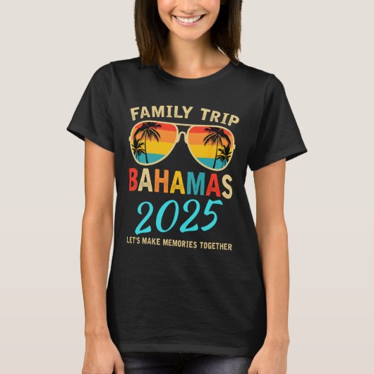 Familie Vakantie Bahama's 2025 Bijpassende Groep Z T-shirt (Voorkant)