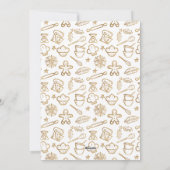 Familie Vakantie Bakken Zwart & Goud Kerstboom Feestdagenkaart (Achterkant)