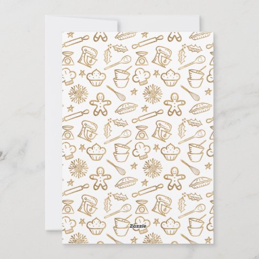 Familie Vakantie Bakken Zwart & Goud Kerstboom Feestdagenkaart (Achterkant)