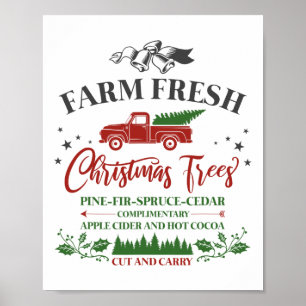 Familie Vakantie  Boerderij Verse Kerstbomen Poster