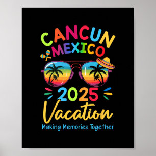 Familie Vakantie Cancun Mexico 2025 Herinneringen Poster