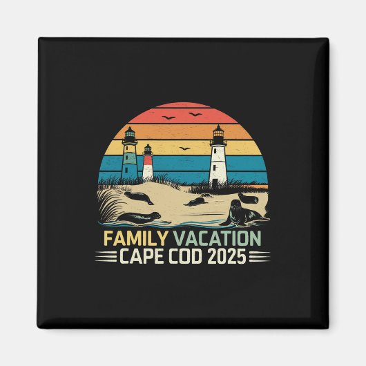 Familie Vakantie Cape Cod 2025 Kust Vakantie Lig Magneet (Voorkant)