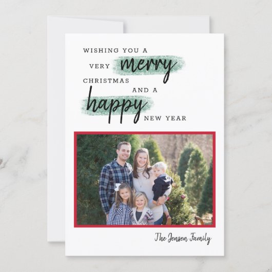 Familie Vakantie Cheer Kerstmis Fotokaart Feestdagenkaart (Voorkant)