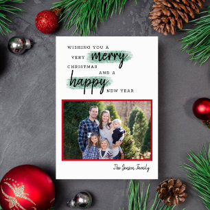 Familie Vakantie Cheer Kerstmis Fotokaart Feestdagenkaart