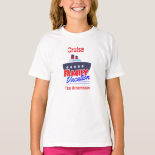 Familie vakantie cruise personaliseren wit t-shirt