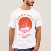 Familie Vakantie Cruise Schip Reis Retro Sunset T-shirt (Voorkant)