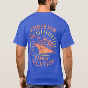Familie Vakantie Cruise Ship Trip Custom Back T-shirt