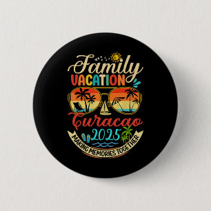 Familie Vakantie Curacao 2025 Herinneringen Famili Ronde Button 5,7 Cm