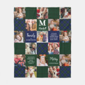 Familie Vakantie Custom Patchwork Plaid 15 Foto's Fleece Deken (Voorkant)