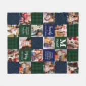 Familie Vakantie Custom Patchwork Plaid 15 Foto's Fleece Deken (Voorkant (Horizontaal))
