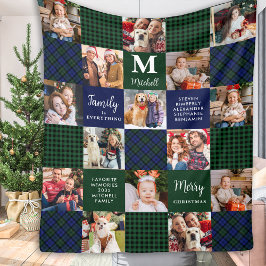 Familie Vakantie Custom Patchwork Plaid 15 Foto's Fleece Deken