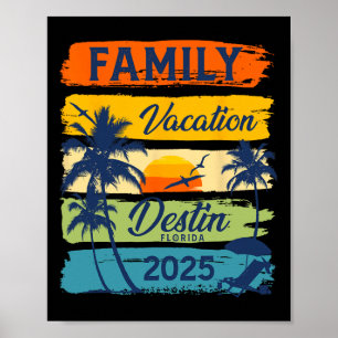 Familie Vakantie Destin Florida 2025 Bijpassende F Poster