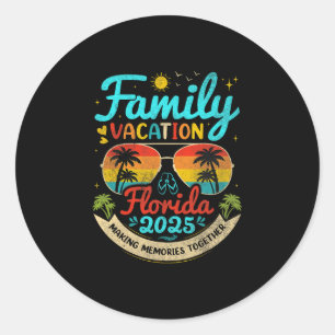 Familie Vakantie Florida 2025 Florida Groep Zomer Ronde Sticker