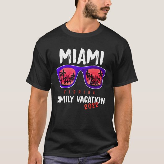 Familie Vakantie Florida Zonnebril Miami B T-shirt (Voorkant)