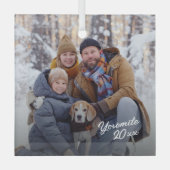 Familie vakantie foto aandenken glas ornament (Voorkant)