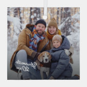 Familie vakantie foto aandenken glas ornament (Achterkant)