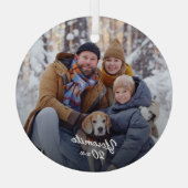 Familie vakantie foto aandenken glas ornament (Achterkant)