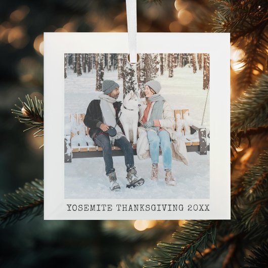 Familie vakantie foto Keepsake Glass ornament Type