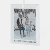 Familie vakantie foto Keepsake Glass ornament Type (Voorkant links)