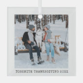 Familie vakantie foto Keepsake Glass ornament Type (Voorkant)