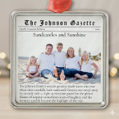 Familie Vakantie Foto Keepsake Krant Metalen Ornament