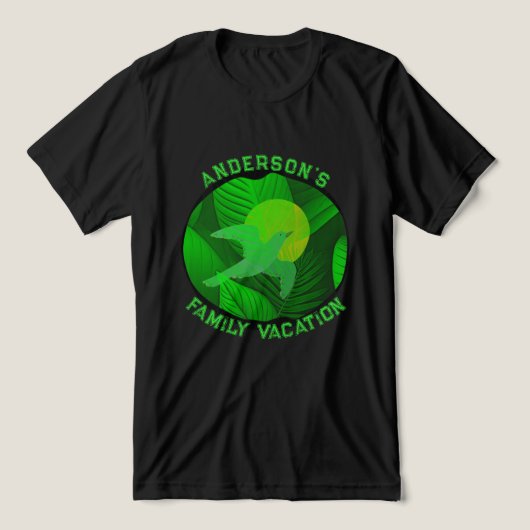 Familie Vakantie Groen Grafisch T-shirt (Design voorkant)