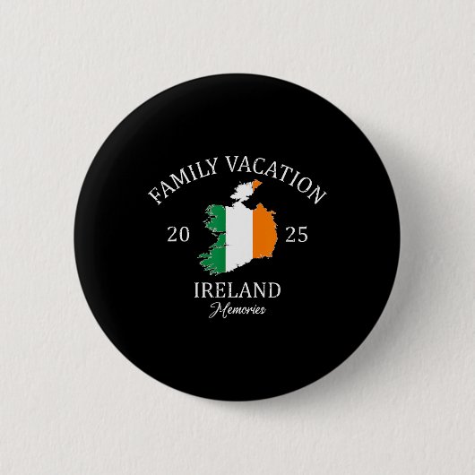 Familie Vakantie Ierland 2025 Familie Reizen Squad Ronde Button 5,7 Cm (Voorkant)