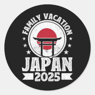 Familie Vakantie Japan 2025 Strand Zomer Vakantie Ronde Sticker