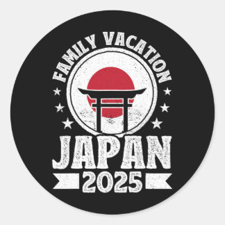 Familie Vakantie Japan 2025 Strand Zomer Vakantie Ronde Sticker