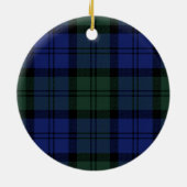 Familie vakantie Keepsake Plaid kerstfoto Keramisch Ornament (Achterkant)