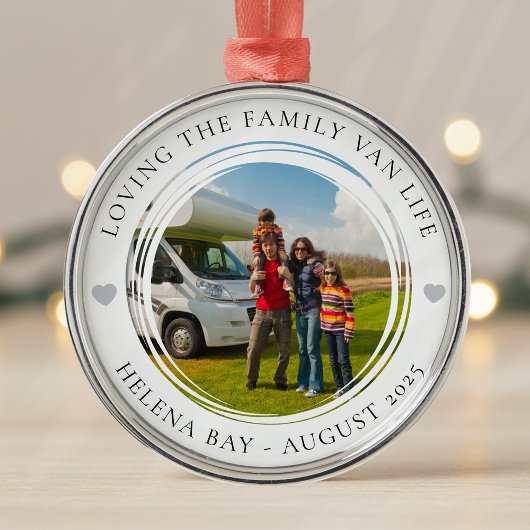 Familie Vakantie Keepsake Van Life Foto Metalen Ornament