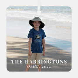 Familie Vakantie Kerstmis Foto Metalen Ornament