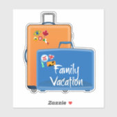 Familie vakantie, koffers klaar, sticker (Vel)