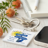 Familie vakantie laat avontuur beginnen sleutelhanger (Voorkant Rechts)