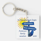 Familie vakantie laat avontuur beginnen sleutelhanger (Voorkant)