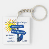 Familie vakantie laat avontuur beginnen sleutelhanger (Achterkant)