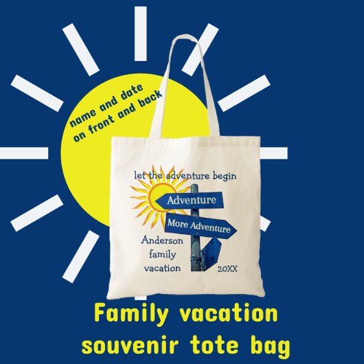 Familie vakantie laat avontuur beginnen tote bag