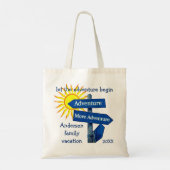 Familie vakantie laat avontuur beginnen tote bag (Achterkant)