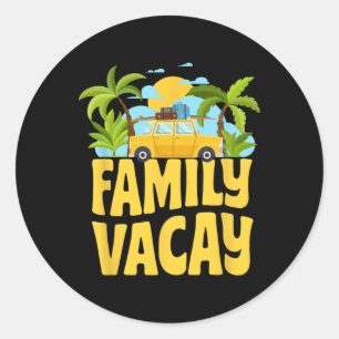 Familie Vakantie Lente Vakantie Zomer Break Herinn Ronde Sticker