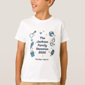 Familie Vakantie Leuke Strand Doodle Matching Cust T-shirt (Voorkant)