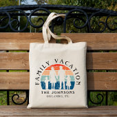 Familie vakantie met de handen Retro Zon Tote Bag