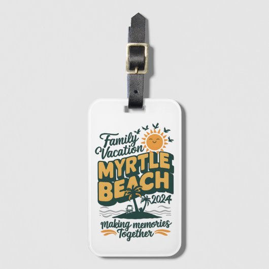 Familie vakantie Myrtle Beach 2024 herinneringen m Bagagelabel (Voorkant (verticaal))