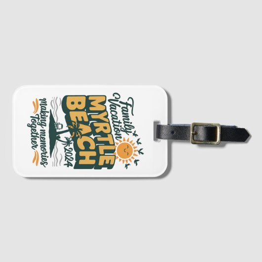 Familie vakantie Myrtle Beach 2024 herinneringen m Bagagelabel (Voorkant (horizontaal))