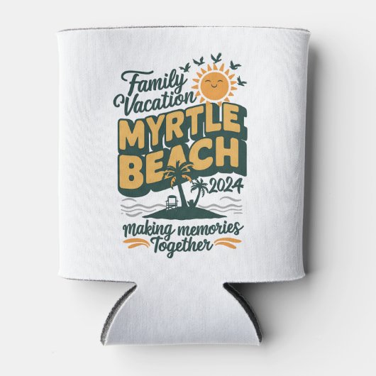 Familie vakantie Myrtle Beach 2024 herinneringen m Blikjeskoeler (Voorkant)