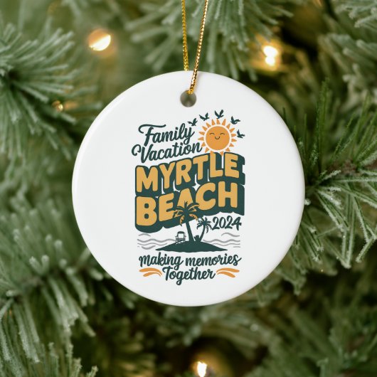 Familie vakantie Myrtle Beach 2024 herinneringen m Keramisch Ornament (Boom)