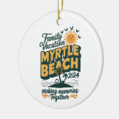 Familie vakantie Myrtle Beach 2024 herinneringen m Keramisch Ornament (Links)