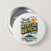 Familie vakantie Myrtle Beach 2024 herinneringen m Ronde Button 7,6 Cm (Voorkant /achterkant)