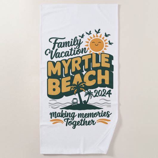 Familie vakantie Myrtle Beach 2024 herinneringen m Strandlaken (Voorkant)