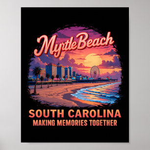 Familie Vakantie Myrtle Beach 2025 Vakantie Zomer Poster